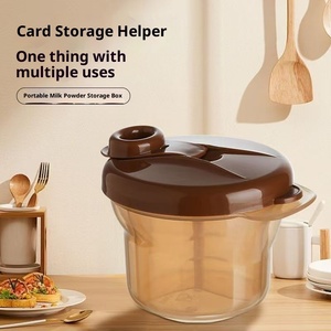 กล่องเก็บนมผงแบบพกพาสำหรับเด็ก วัสดุ PP แบบหมุนได้สามช่อง ปิดผนึกหลายชั้น พร้อมใบรับรอง CPC - Product Image 1