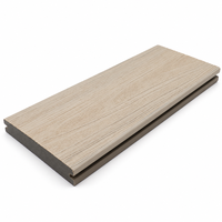 Papan Dek WPC Solid Co-extrusion Anti-Slip Tahan Air Tahan UV Motif Kayu untuk Lantai Luar Ruangan, Taman, Patio, Kolam Renang, Balkon