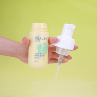 Flacon en PET personnalisé de 100 ml avec pompe, finition jaune mat, emballage cosmétique vide pour nettoyant visage
