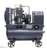 7.5kw 10HP Ahorro de energía VSD Compresor de tornillo 34CFM 120/150PSI 380V Ruedas 2 en 1 Tornillo Compresor de aire Proveedor