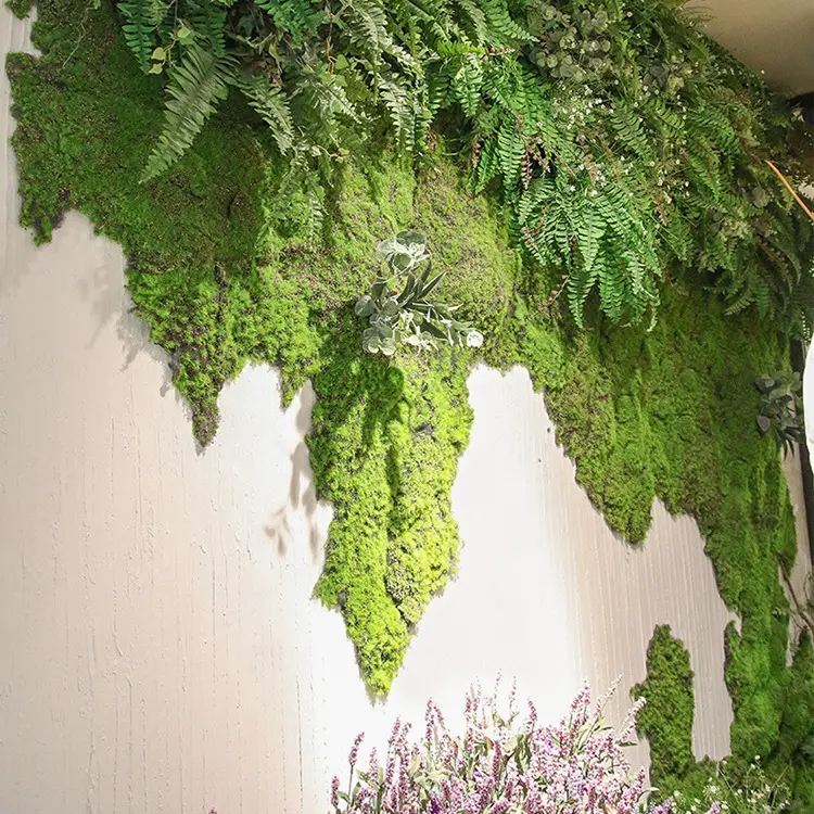F-H0387 pannello a parete interna giardino giardino decorazione prato tappeto verde erba briofita pianta tappetino rotoli di plastica artificiale muschio