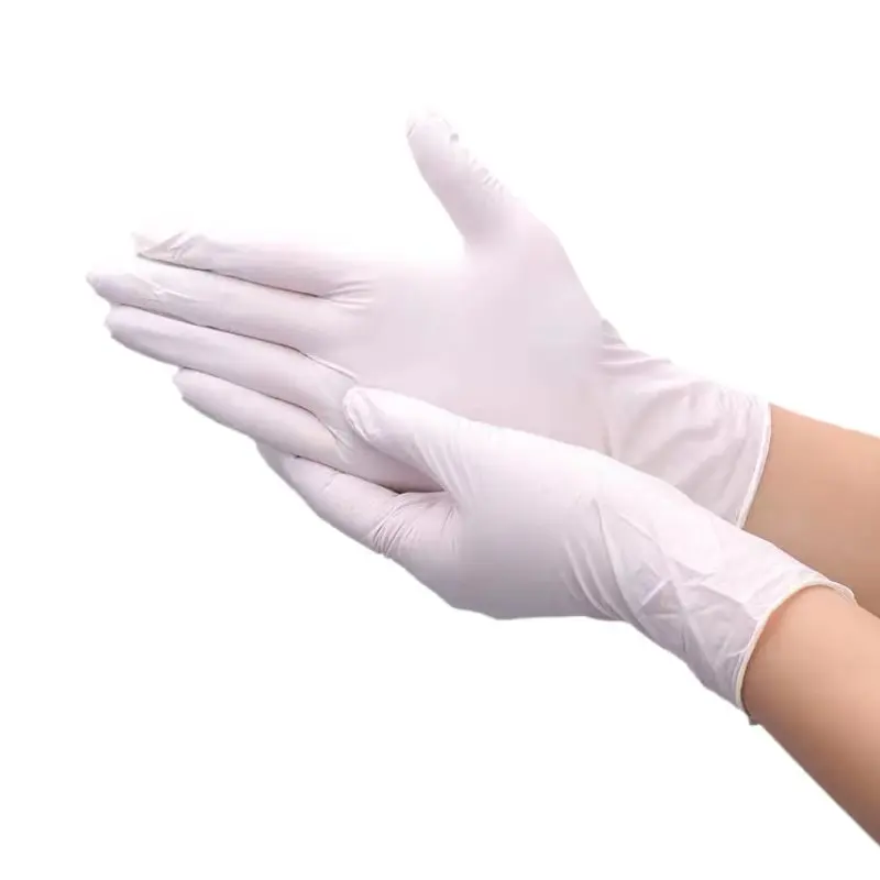 Sıcak satış tek kullanımlık eldivenler 100% nitril tozsuz toptan yüksek kaliteli beyaz