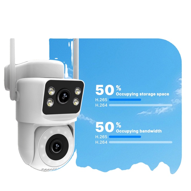 IP65 Tuya WiFi Outdoor Security Camera 8MP Dual Screen Waterproof Motion Detection Auto Track Two-Way Audio 2.4G/5G Smart Camera
