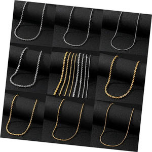 VKME 힙합 기본 체인 18k 금도금 쿠바 체인 스테인레스 스틸 목걸이 - Product Image 1