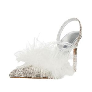 Sandales à talons hauts en satin tendance pour femmes, escarpins scintillants de luxe pour le printemps et l'été - Product Image 1