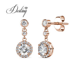 Pendientes colgantes Vintage <span class=keywords><strong>Halo</strong></span> Sud Daisini adornados con cristales Swarovski accesorio de joyería de alta calidad para mujer - Product Image 3