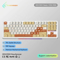 OEM ODM Tri-Mode Wireless USB-C Hot-Swappable Switch PBT Keycaps RGB Backlit Anti-Ghosting 80% TKL Mechanical Keyboard