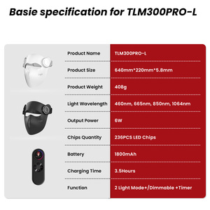 Maschera Laser 3D Wireless a Copertura Totale con Controllo Vocale, Terapia a Luce Blu e Rossa per Bellezza e Combattimento dell'Acne - Product Image 3