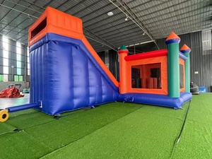 Children's Castle With Balloons <b>Inflatable</b> Jump <b>Slide</b> Customizable Size in PVC Material Castle <b>Inflatable</b> Jump Castle - Product Image 3