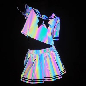 ชุดกะลาสีสะท้อนแสงสีรุ้งสไตล์วิทยาลัยญี่ปุ่นสำหรับฤดูใบไม้ผลิฤดูร้อนชุดเครื่องแบบเสื้อคอสเพลย์สำหรับเด็กนักเรียนหญิงกระโปรง - Product Image 1