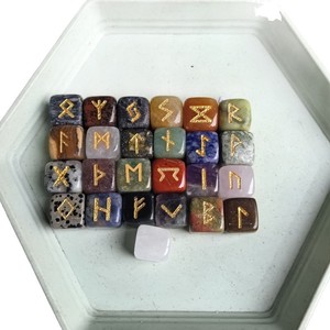 <b>Crystal</b> Blocks Square 13mm Laser Engraved Polished Rune Characters <b>Set</b> of 25 Diy Home Decoration - Product Image 4