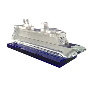 Shining Luxury yacht model crystal cruise ship model for souvenir gift