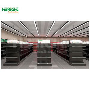 La gondole résistante de supermarché en métal de Highbright rayonne les supports d'affichage sans dos d'épicerie commerciale - Product Image 3