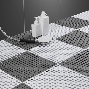 Anti Slip <b>Interlocking</b> <b>Floor</b> <b>Mat</b> Square Geometric Pattern Plastic Bath Kitchen Waterproof <b>Mat</b> for Bathroom Toilet Use - Product Image 1