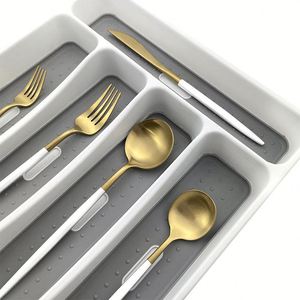 Nouvelle Tendance 2025 : Organisateur de Couverts Multifonctionnel et Réglable en Plastique pour Tiroir de Cuisine (Cuillères, Fourchettes, Ustensiles) - Product Image 4