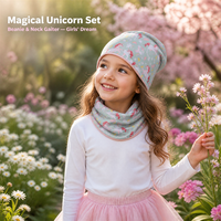 Ensemble 2 pièces bonnet et cache-cou tricoté pour enfants, ajustable, motif animal de dessin animé, pour le ski et les activités de plein air, avec logo personnalisé - Ensembles en jersey chaud à boucles