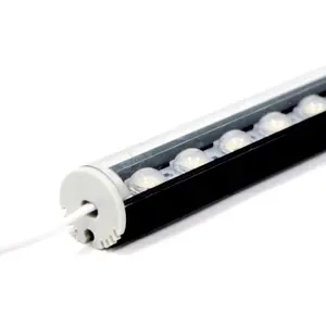 new design high quality led strip light 12v 5050 60 leds/m 30 45 60 degree black round aluminum profile pc cover for cabinet