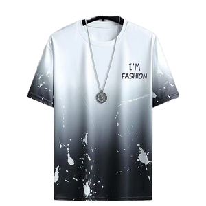 Camiseta Deportiva Casual de Verano para Hombre <span class=keywords><strong>ZY</strong></span>, Talla Grande, Ecológica, de Poliéster/Algodón, Manga Corta, con Estampado de Letras, Transpirable - Product Image 1