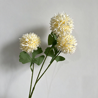 Fleurs artificielles réalistes, boule de chrysanthème artificielle à 3 têtes pour mariages, décoration intérieure, plante artificielle