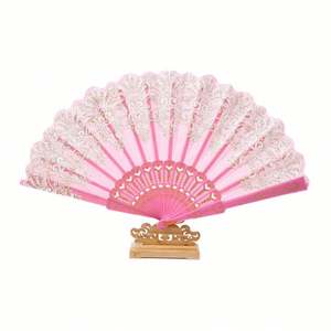 Venta al por mayor 2025 Abanico plegable estilo español de mano con polvo dorado y moneda de plástico para bodas, fiestas, danza, arte, manualidades y regalos - Product Image 6