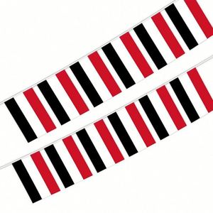 Manufacturer Direct Yemen Yemeni String Small Mini 30 <b>Flag</b> 10 Meter Polyester Bunting 5.5*8.2 Inch for Country Events - Product Image 1