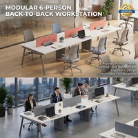 Meubles de poste de travail Greatway, design moderne, modulaire, ouvert, postes de travail pour 4 personnes pour le bureau