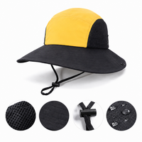 Chapeau de pêcheur en gros à visibilité accrue, couleur contrastante, maille ajustable, protection UV, large bord, sangle sous le menton, chapeau d'été