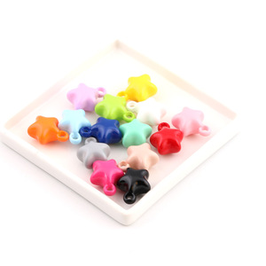 Colorful Star Acrylic Beads With Hanging Hole For Jewelry Making 12mm Plastic Resin Loose Beads <b>Spring</b> 2025 Yiwu Origin - Product Image 3