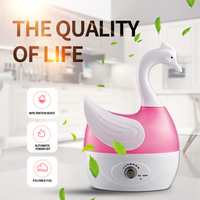 Humidificateur ultrasonique en forme de cygne, dessin animé, bouton électrique, désinfection, capacité de 2 L, diffuseur d'arômes silencieux, aromathérapie, maison, bureau