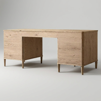 Bureau d'étude en bois massif, artisanal, fiable, portable, taille et couleur personnalisables, style moderne du milieu du siècle