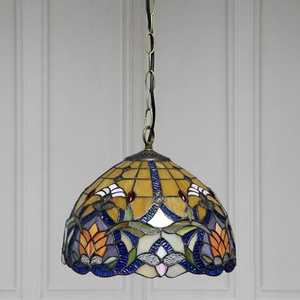 Lámpara Colgante Estilo Tiffany LongHuiJing de 12 Pulgadas, Pantalla de Vidrio de Colores Barroco, Luces de Techo - Product Image 2
