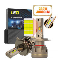 Kit Konversi Lampu Depan LED High Low Beam 330W 48000LM H4 H19 9003 OEM Kustom Grosir Langsung Pabrik Retrofit Headlamp