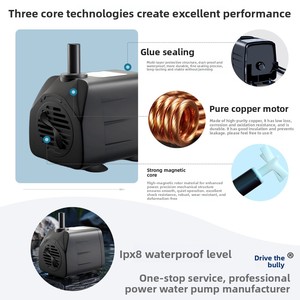 Pompa Air Akuarium Senyap Hemat Energi Ramah Lingkungan Plastik ABS 25W Ultra Tenang 110-240V Otomatis Kolam Ikan Kecil - Product Image 4
