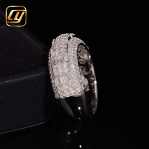 Luxury Baguette Round Mixed Stone Full Paved 925 Silver Lab Diamond <b>Dome</b> Band IGI Certificate <b>Ring</b> Elegant Evening Jewelry Gift - Product Image 3