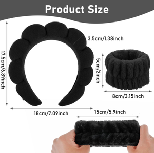 Venta Directa de Fábrica, Venta al por Mayor de Bandas para el Cabello de Esponja Tipo Nube y Bandas para la Cabeza y Muñecas de Tela de Toalla Premium con Diseño de Espiral para Lavado Facial de Mujer - Product Image 4