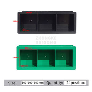 Moule de cube de test de béton à trois bandes en plastique ABS épais de haute qualité 100mm - Product Image 2