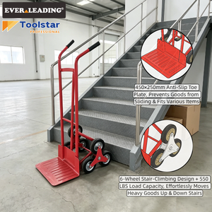 Chariot <span class=keywords><strong>de</strong></span> manutention industriel OEM robuste pour l'escalade des escaliers, capacité 550 lb, avec roues pleines <span class=keywords><strong>de</strong></span> 6 pouces pour la maison et la logistique - Product Image 1