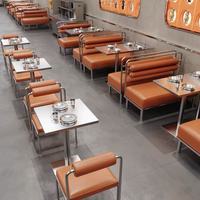 Tables et chaises de restaurant durables en acier inoxydable, ensemble de mobilier de restaurant, mobilier de cafétéria, bar, café, banquette