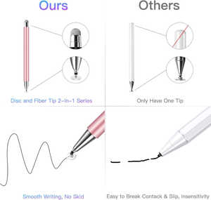 2-in-1 giá thấp kim loại thụ động điện dung phổ bút <span class=keywords><strong>stylus</strong></span> bút 0.24 inch sợi tip 0.27 inch đĩa tip biểu tượng tùy chỉnh <span class=keywords><strong>Stylus</strong></span> - Product Image 5