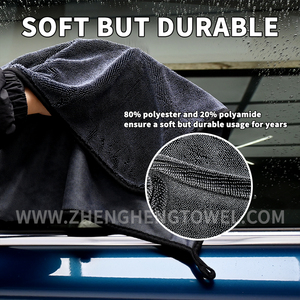 <span class=keywords><strong>Toalla</strong></span> de microfibra de bucle retorcido para secado de coches, 40x40cm 40x60cm 600GSM 800GSM, Paño de detallado premium sin arañazos - Product Image 2