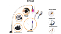 Super Ventouse Teaser avec Cloches Jouets Interactifs en Métal pour Chat et Recharges de Remplacement