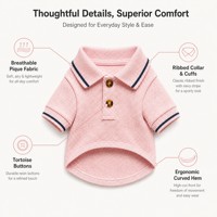 Polo pour chien en maille piqué respirante, mélange de coton, t-shirt pour animal de compagnie à manches courtes avec col, vêtement d'été