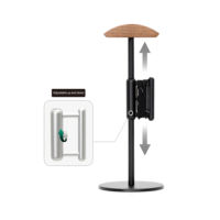 Vente en gros de présentoir pour casque en bois de noyer massif et alliage d'aluminium Porte-casque universel pour bureau