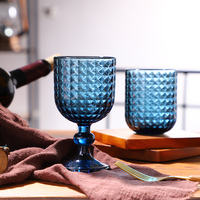 Gobelets en verre bleu de couleur unie modernes lavables au lave-vaisselle verrerie en cristal gaufré multicolore verres à eau pour fête mariage