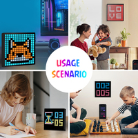 Vente directe d'usine, nouveau écran à pixels LED RGB à changement de couleur automatique 200*200*24mm avec motifs et textes personnalisables