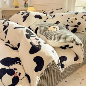 Juego de Ropa de Cama <span class=keywords><strong>Infantil</strong></span> de Terciopelo con Diseño de Dibujos Animados, 4 Piezas, Agradable al Tacto, con Estampado de Osos y Tigres - Product Image 4