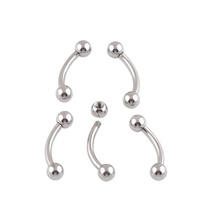 Barres courbées à filetage externe pour piercing, bijoux en titane F136, style simple, pour homme et femme, zircon de haute qualité, vente chaude 2022