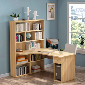 Grande <span class=keywords><strong>Scrivania</strong></span> a L in Legno con Libreria per Angolo Studio e Postazione di Scrittura per Bambini - Product Image 4