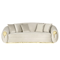 Meubles de salon de luxe canapé en cuir en tissu haut de gamme en laiton