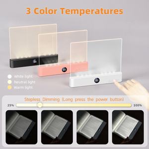 Lampe de lecture portable sans fil rechargeable à LED transparente pour livre, panneau lumineux pleine page, lampe plate pour lire au lit - Product Image 5